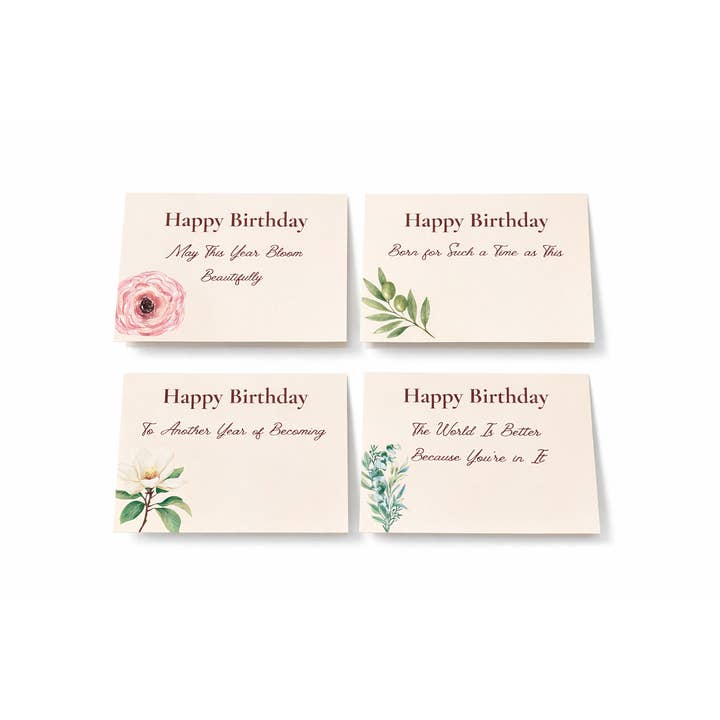 Collection d'anniversaire Floral Haven — Lot de 4 cartes d'anniversaire pour la vente par Floral Haven Paper Co.