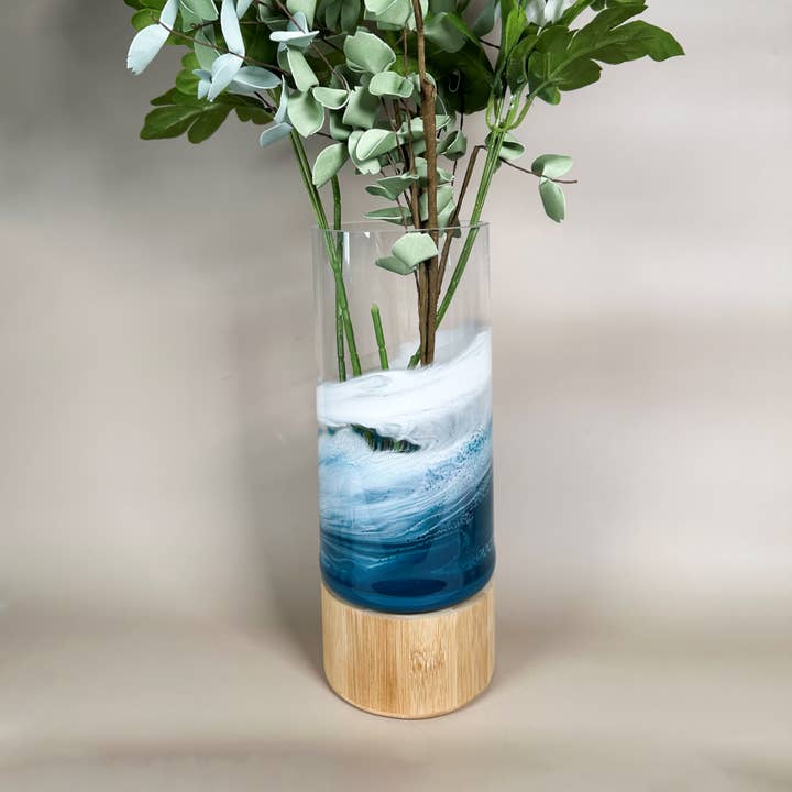 Lynn & Liana Designs - Wholesale Vase - NEW!!! Resin Accented Vase with Bamboo Base (NO TARIFFS)31