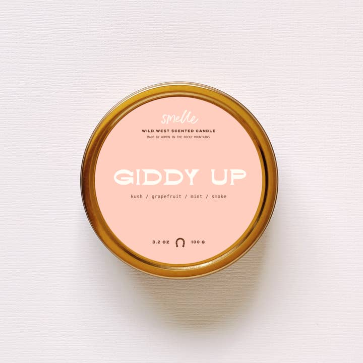 Vela de Viaje Giddy Up, Vela Occidental, Ideas de Regalo, Vaquero para venta al por mayor de Smelle Scent Co.