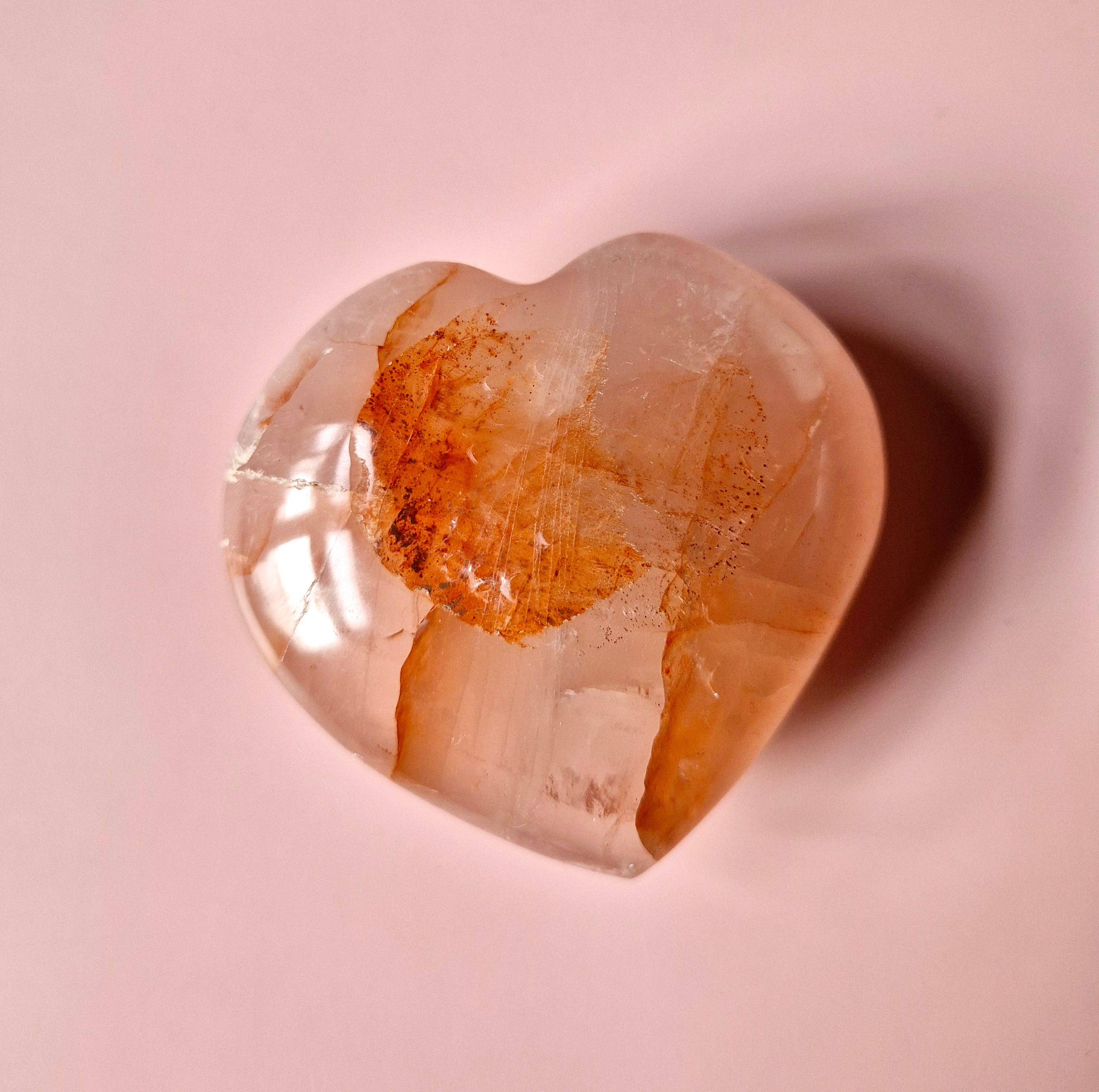 Moonlight Gemstones - Venta al por mayor Piedras/cristales espirituales - Corazones grandes de cuarzo fuego con piedra preciosa (El regalo perfecto para San Valentín) Cuarzo hematóide12
