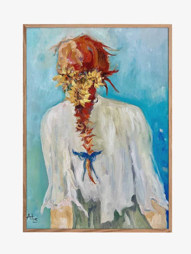 Rote Haare, geschmückt mit Sonnenblumen für den Großhandel von Pictufy Wholesale