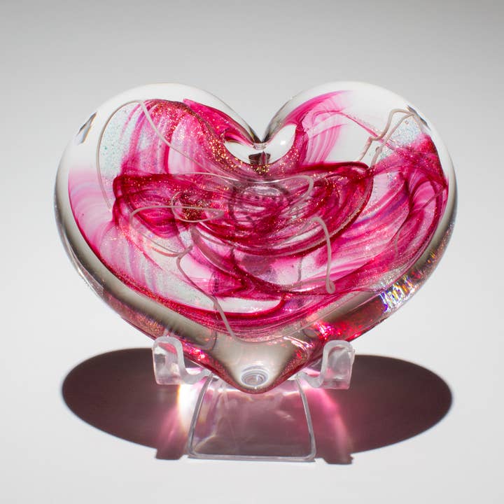 Heart Paperweight - Cranberry Enchanted for wholesale by epiphany studios