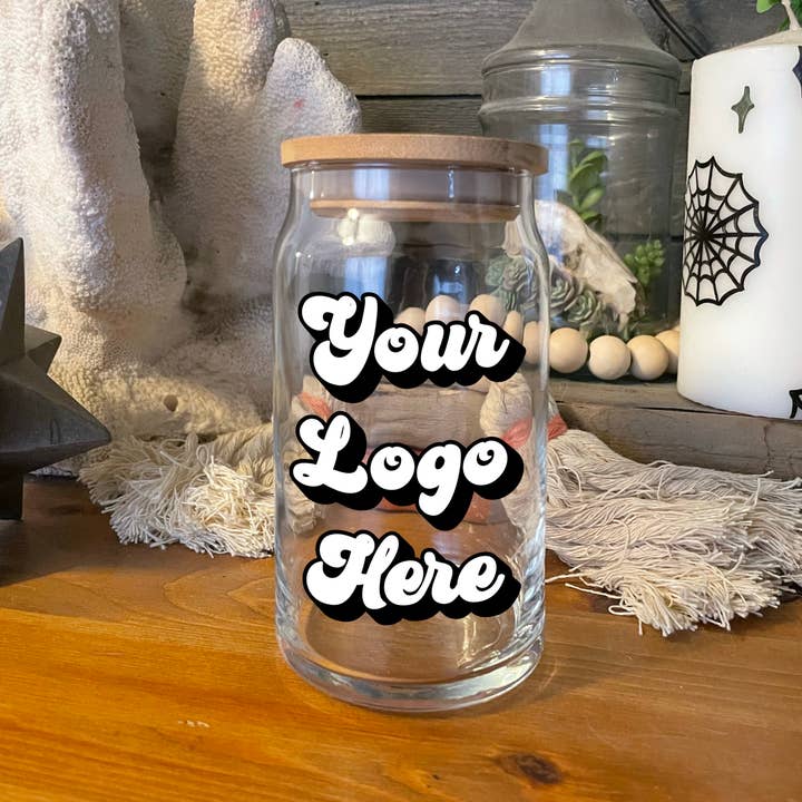 Mickee Mariee - Wholesale Drinking Glass/Cup - Custom Logo 16 or 20 oz Iced Coffee Cup - Glass Beer Can