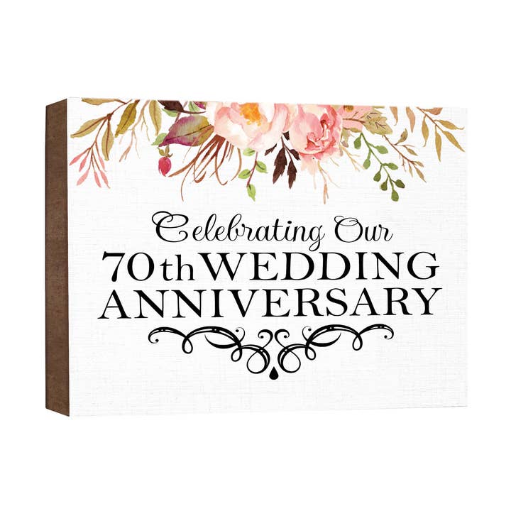 70th Anniversary Wall Plaque Home Decor Gift for Wife for wholesale by LifeSong Milestones