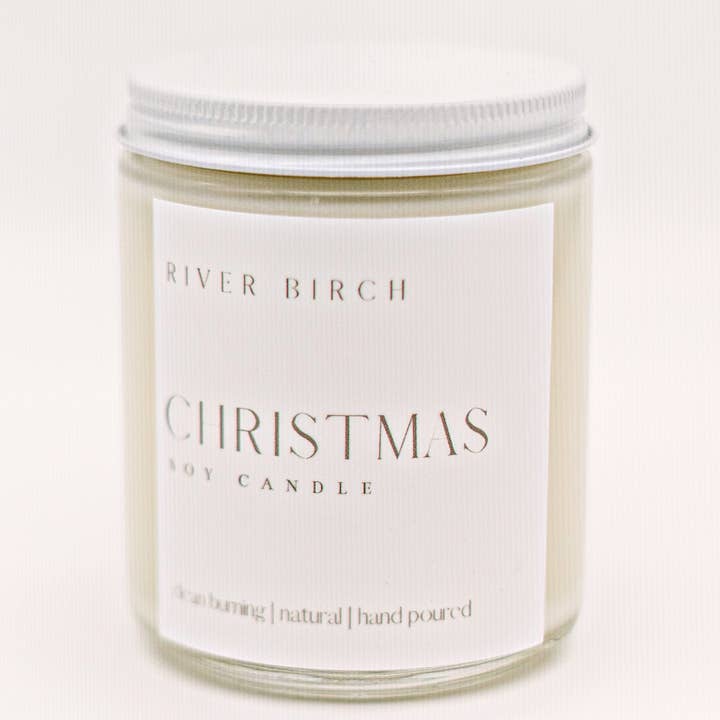 8.5oz Christmas - Clear Jar - Soy Candle for wholesale by River Birch Candles