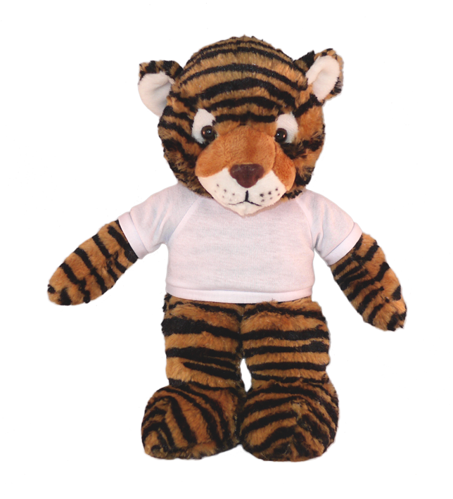 Plushland - Vendita all'ingrosso Peluche - Bambini e neonati - Peluche Floppy Tiger con maglietta personalizzata 12"14