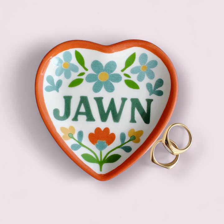 Jawn Heart Shaped Ceramic Trinket Jewelry Dish Philadelphia for wholesale by GeoMetricGem