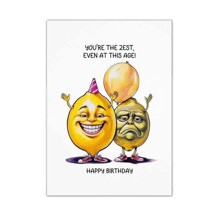 Einzigartige lustige Geburtstagskarte - Zitrone für den Großhandel von Smirk & Scribble