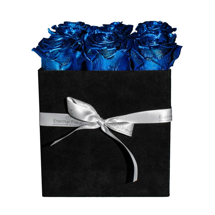 Black Velvet Grand Square - 9 Roses - Metallic for wholesale by Eternal Fleur