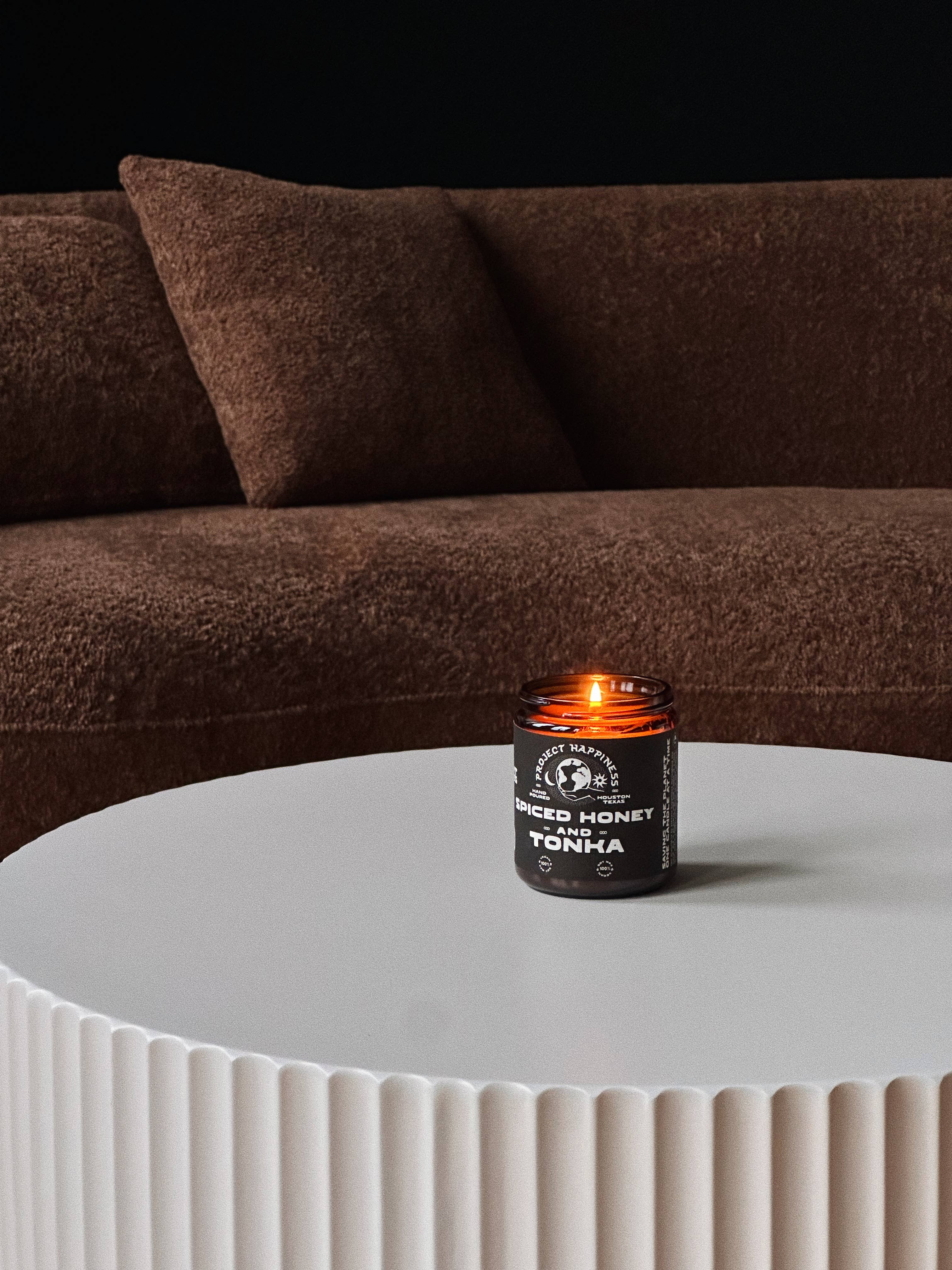 Project Happiness Candle Co. - Wholesale Jar/Filled Candle - Spiced Honey and Tonka Soy Candle - 8oz3