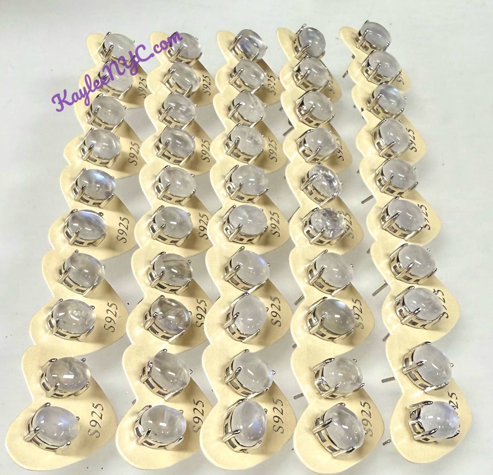 KayleeNYC - Wholesale Stud/Post Earrings - Natural Moonstone sterling Silver(925) Earring Studs5