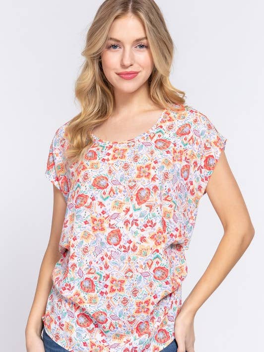 Short Dolman Sleeve Round Neck Side Pleats Detail for wholesale by Active Basic | Active USA