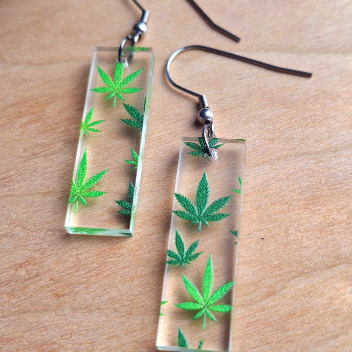 Jedi Woods LLC - Wholesale Dangle Earrings - Marijuana Leaf Earrings