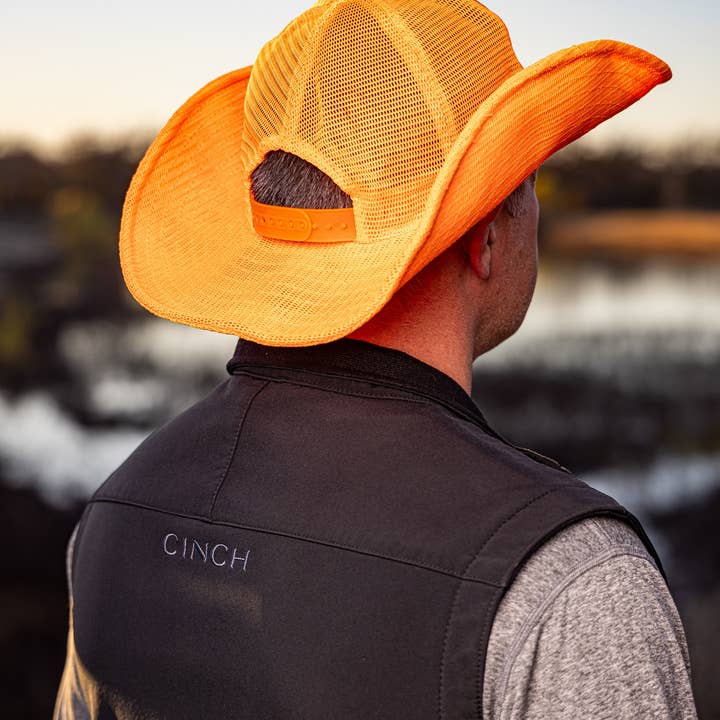 Cowboy Snapback - Wholesale Cowboy Hat - Unisex - BLAZE ORANGE COWBOY SNAPBACK - BLANK: 5 PANEL