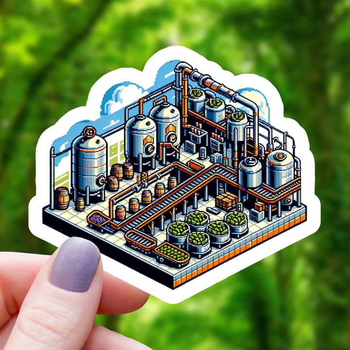 8-Bit Brewery Beer Sticker - 3" for wholesale by Mimic Gaming Co