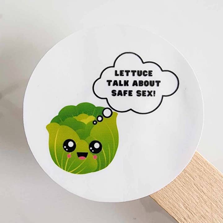 Calcomanía Lettuce Talk About Safe Sex para venta al por mayor de Jane Unbound