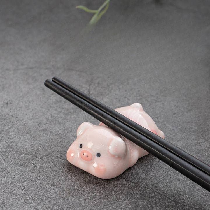 Gohobi Pink Pig Ceramic Chopstick Rest for wholesale by Gohobi (We cover U.S. import duties)