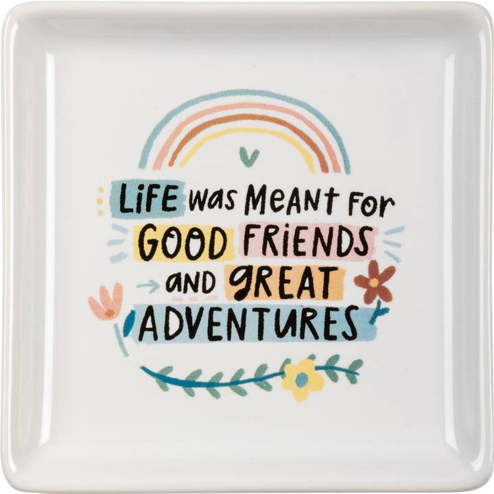 Primitives by Kathy - Wholesale Decorative Tray - Good Friends And Great Adventures Vanity Tray