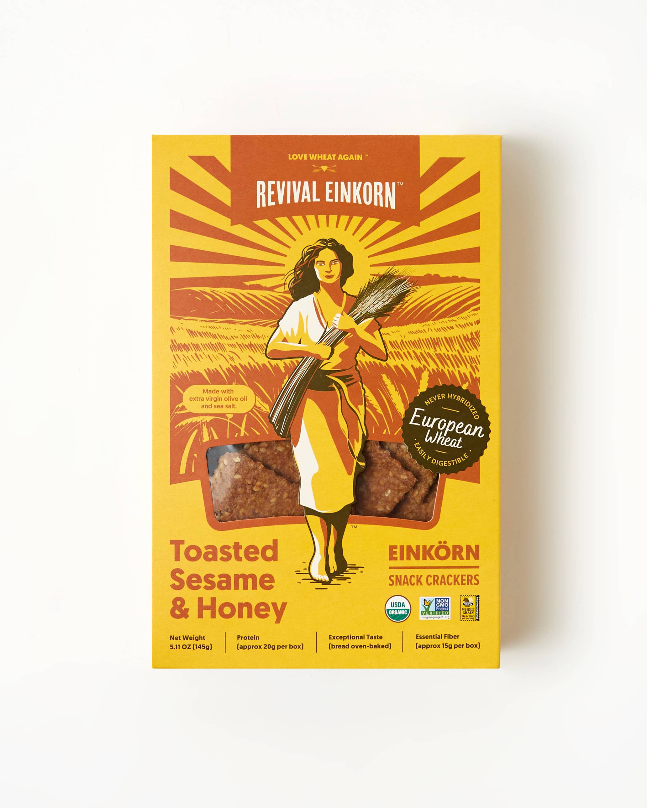 Revival Einkorn - Wholesale Crackers - Toasted Sesame & Honey1