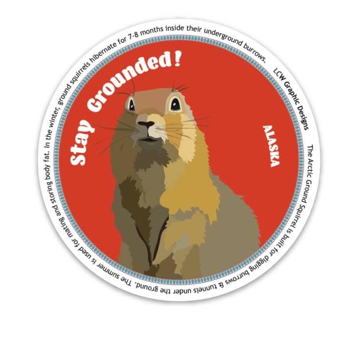 Alaska Animal Sticker Arctic Ground Squirrel - Weather Resis for wholesale by LCW Graphic Designs