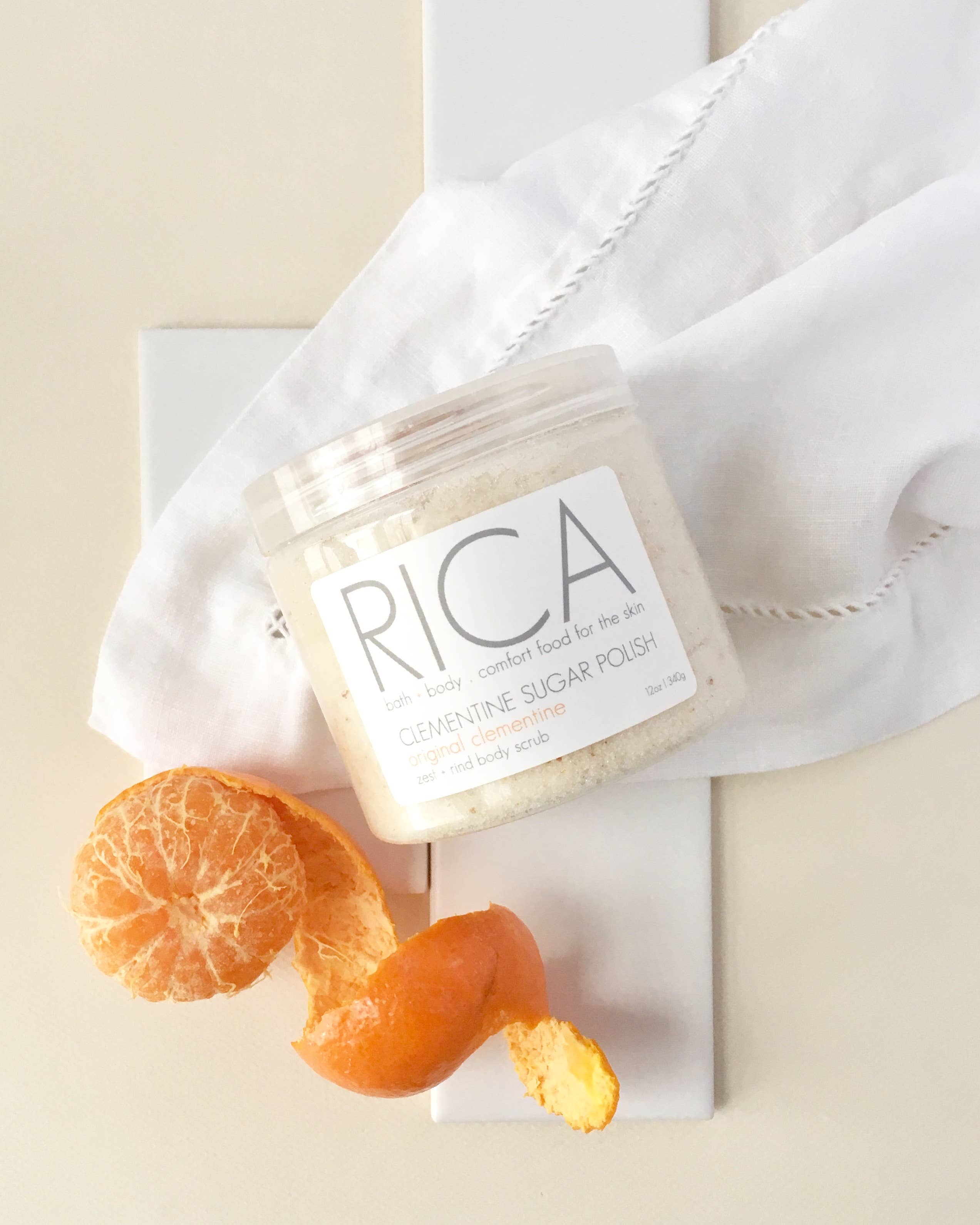 RICA bath + body - Wholesale Body Scrub/Exfoliant - Clementine Sugar Polish, 12 oz.5
