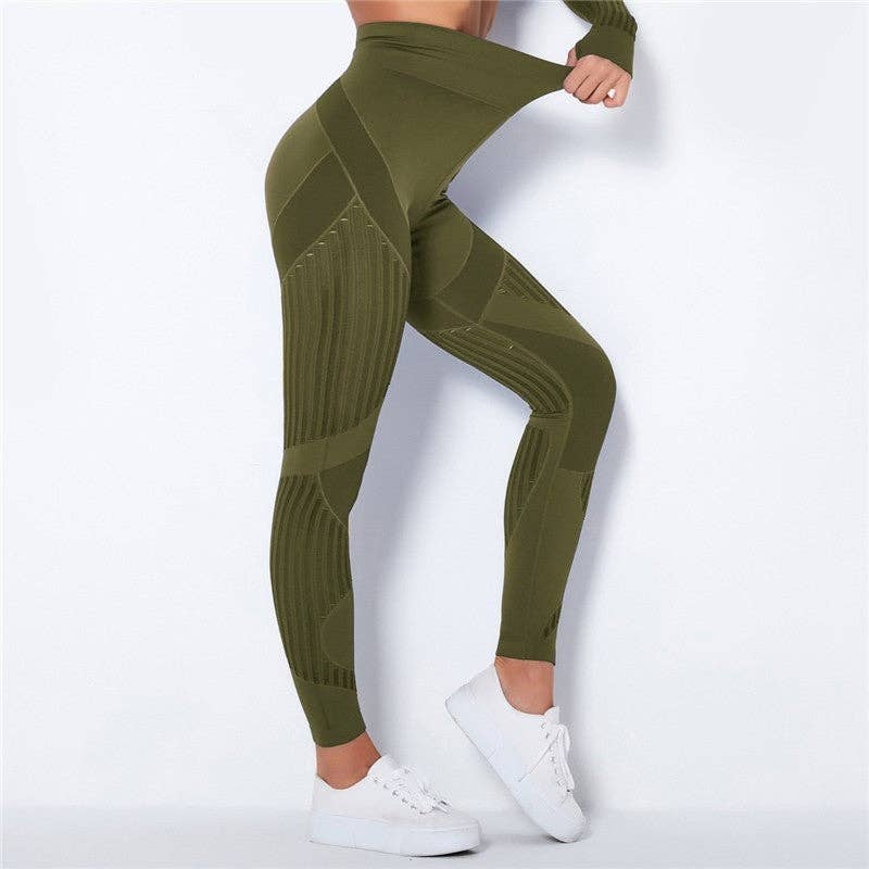 Sheer Trend - Wholesale Athletic/Lounge Leggings - Women's - High Waisted Hollow Out Push Up Leggings2