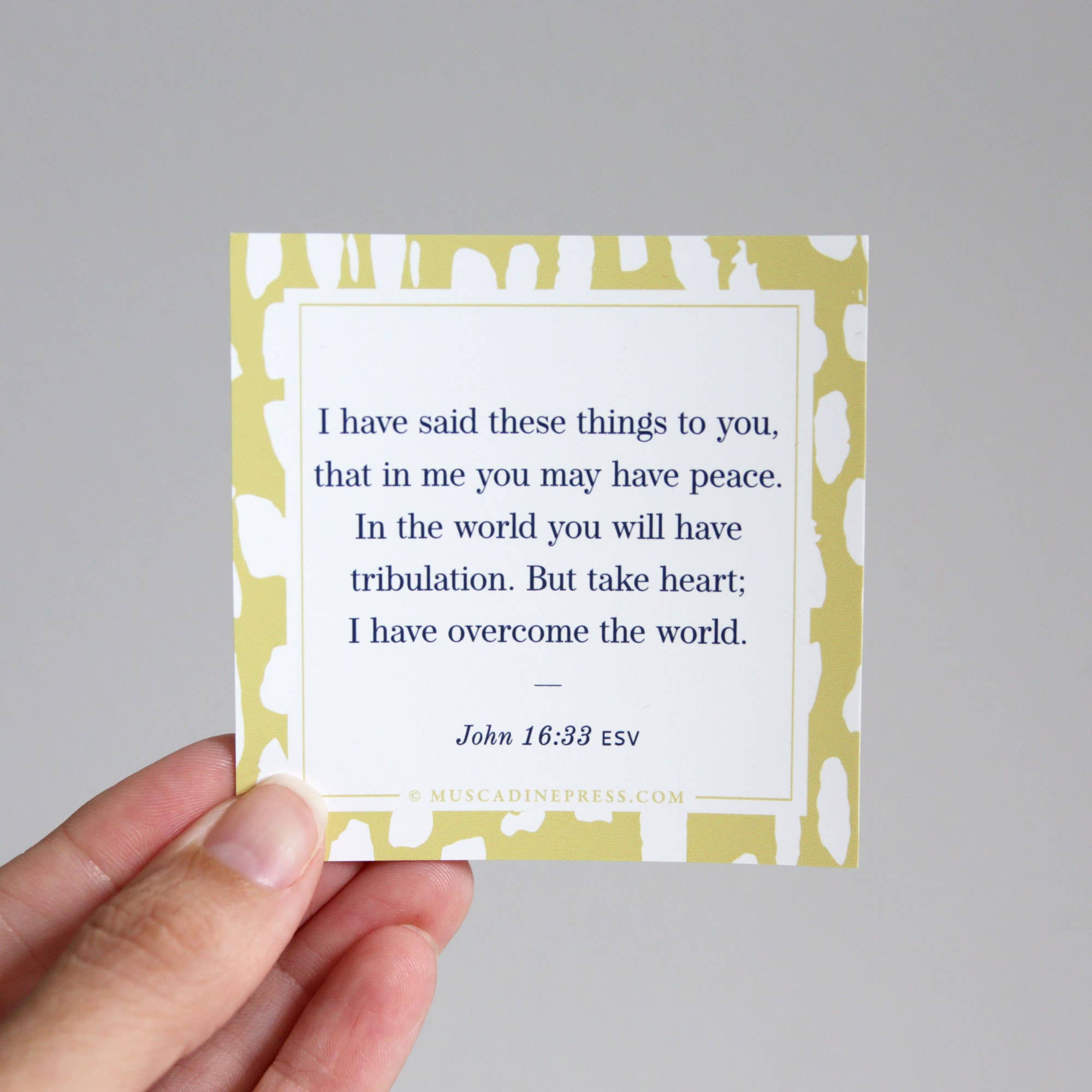 Muscadine Press - Wholesale Sticker - Scripture Static Cling, Take Heart2