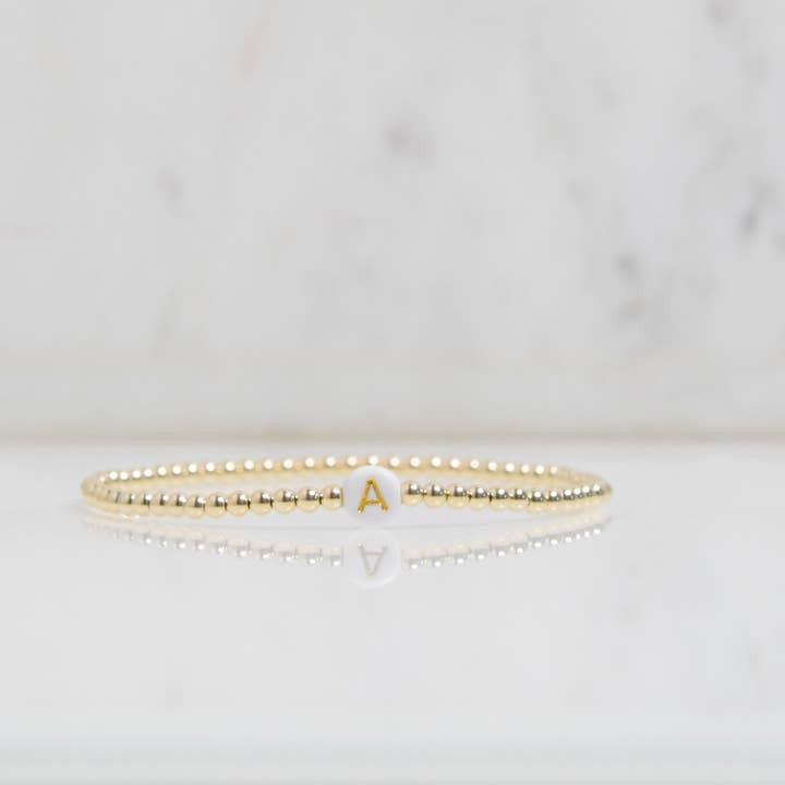 Emily Anne Designs LLC - Wholesale Beaded Bracelet - Gold Initial Bracelet4