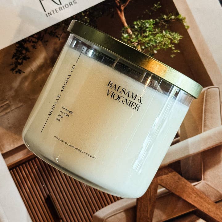 Balsam + Viognier Candles for wholesale by Mobaak Aroma Co.