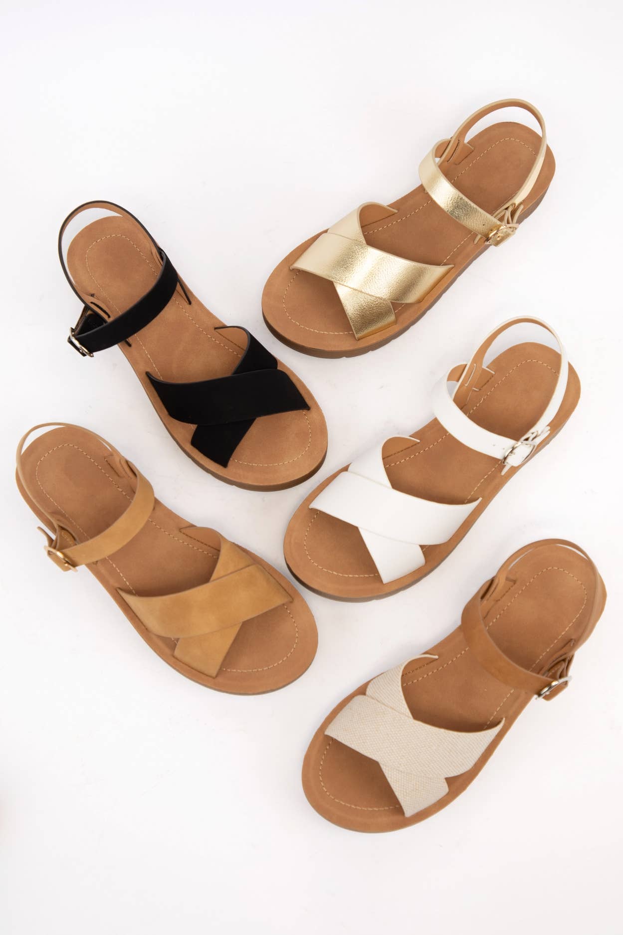 CCOCCI - Wholesale Sandals - Women's - CHESTER CRISSCROSS UPPER SANDALS WITH ANKLE STRAP8