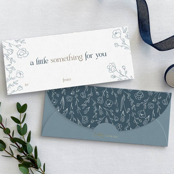 Noget til dig Blå Botanisk Pengeholder (Æske med 6) for engroshandel hos Crafty Paper Co.