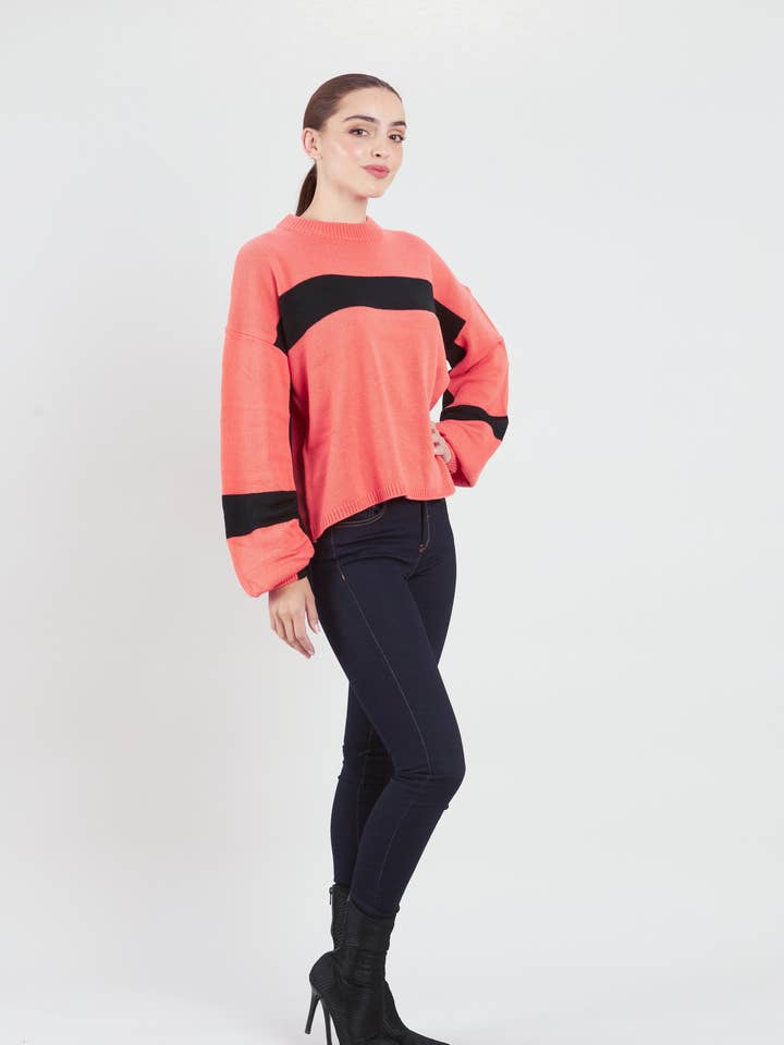Manhattan Groove Two Tone Jumper for wholesale by Honey and Beau