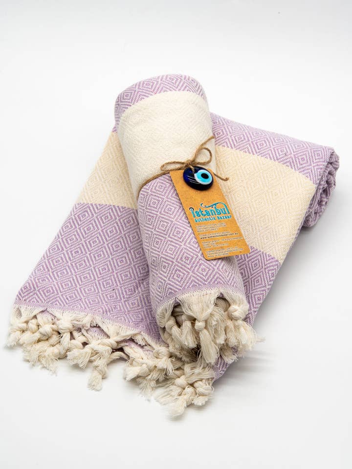 Turkish Cotton Towel - Lilac for wholesale by Istanbul Authentic Bazaar