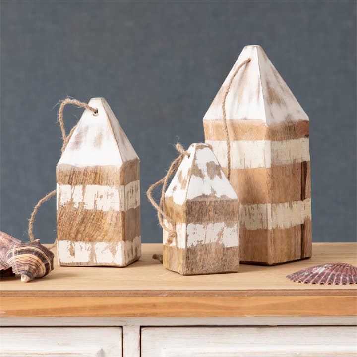 Mango Wood Buoys (Set Of 03) for wholesale by Audrey's Home & Gift