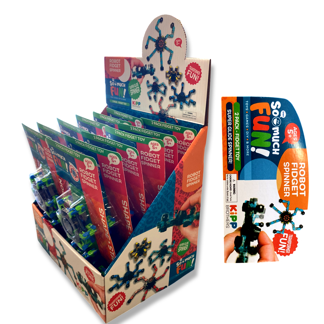 Novelty Brands - Wholesale Fidget Toy - Kids - So Much Fun! Robot Fidget Spinner 2 Pieces - 12/Display3