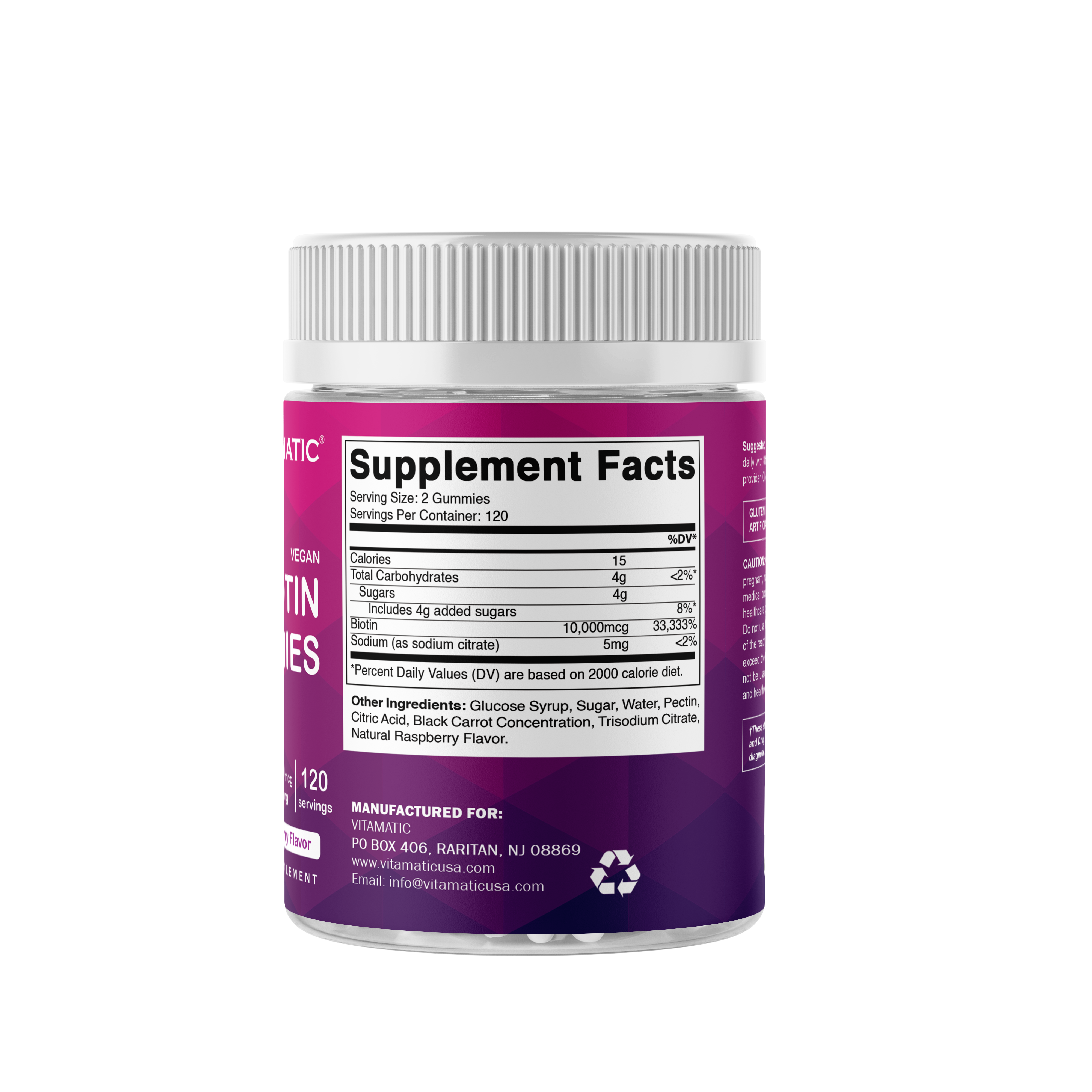 Vitamatic - Wholesale Oral Supplement/Vitamin - Vitamatic Biotin Gummies 10,000 mcg- 240 Vegan Gummies 8