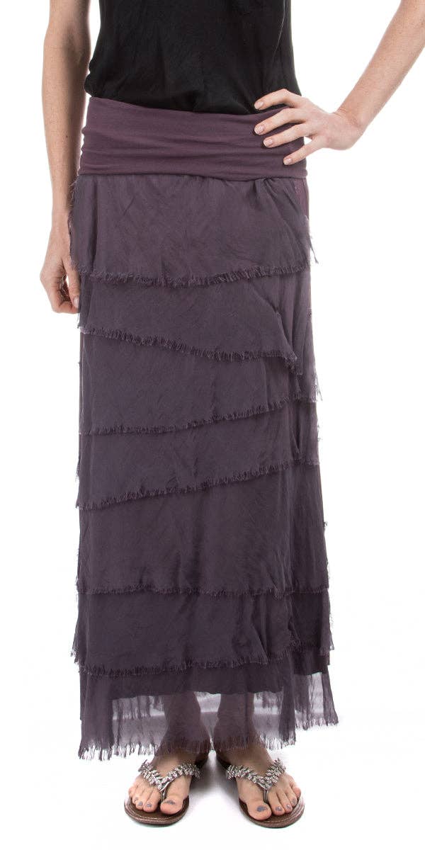 Gigi Moda - Vente Jupe – femme - Jupe volantée longue en soie4