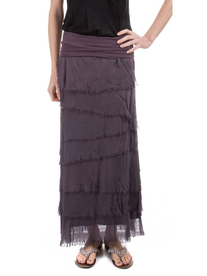 Gigi Moda - Vente Jupe – femme - Jupe volantée longue en soie4