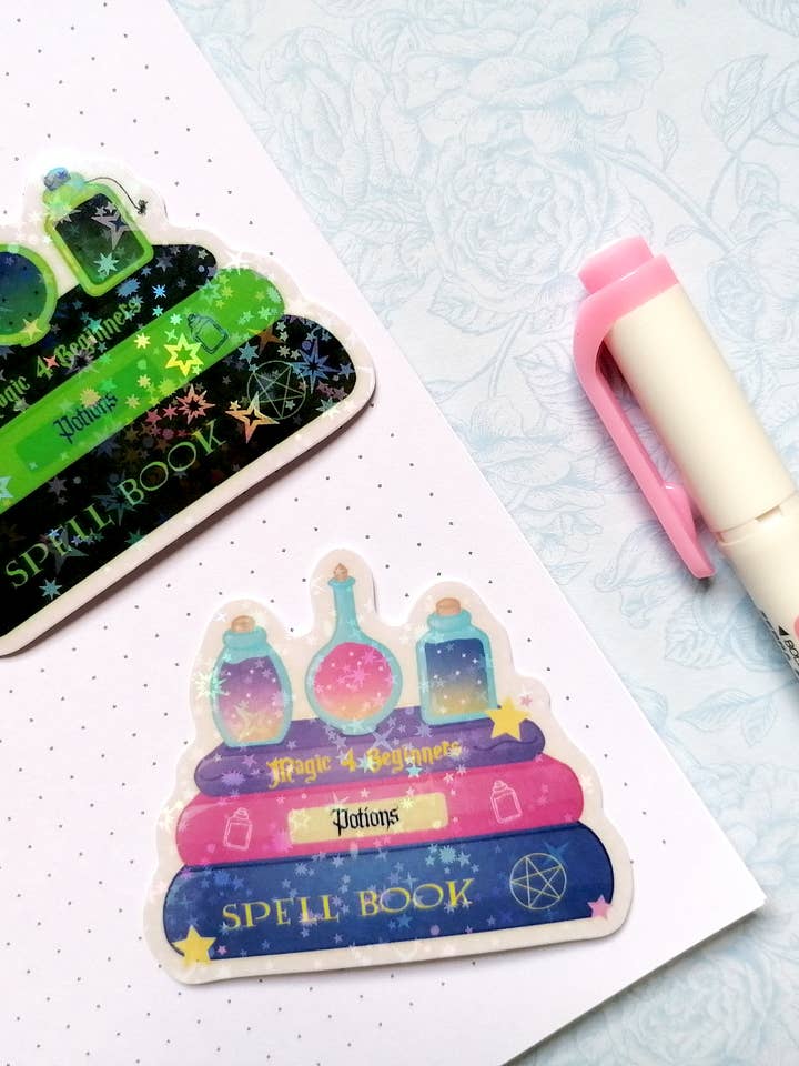 Holo Potion Klistermärken, Holografiska Halloween Klistermärken, Witchy för wholesale av KimspirationCrafts