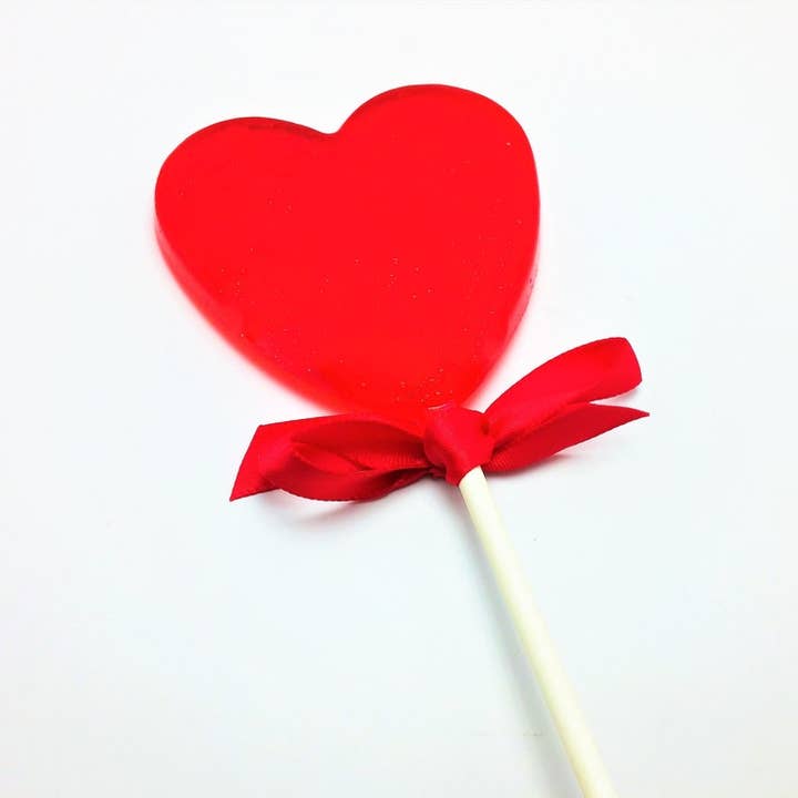 Lollipops by Candied Cakes - Wholesale Lollipop - LARGE 2.5" HEART LOLLIPOPS with SATIN RIBBON1