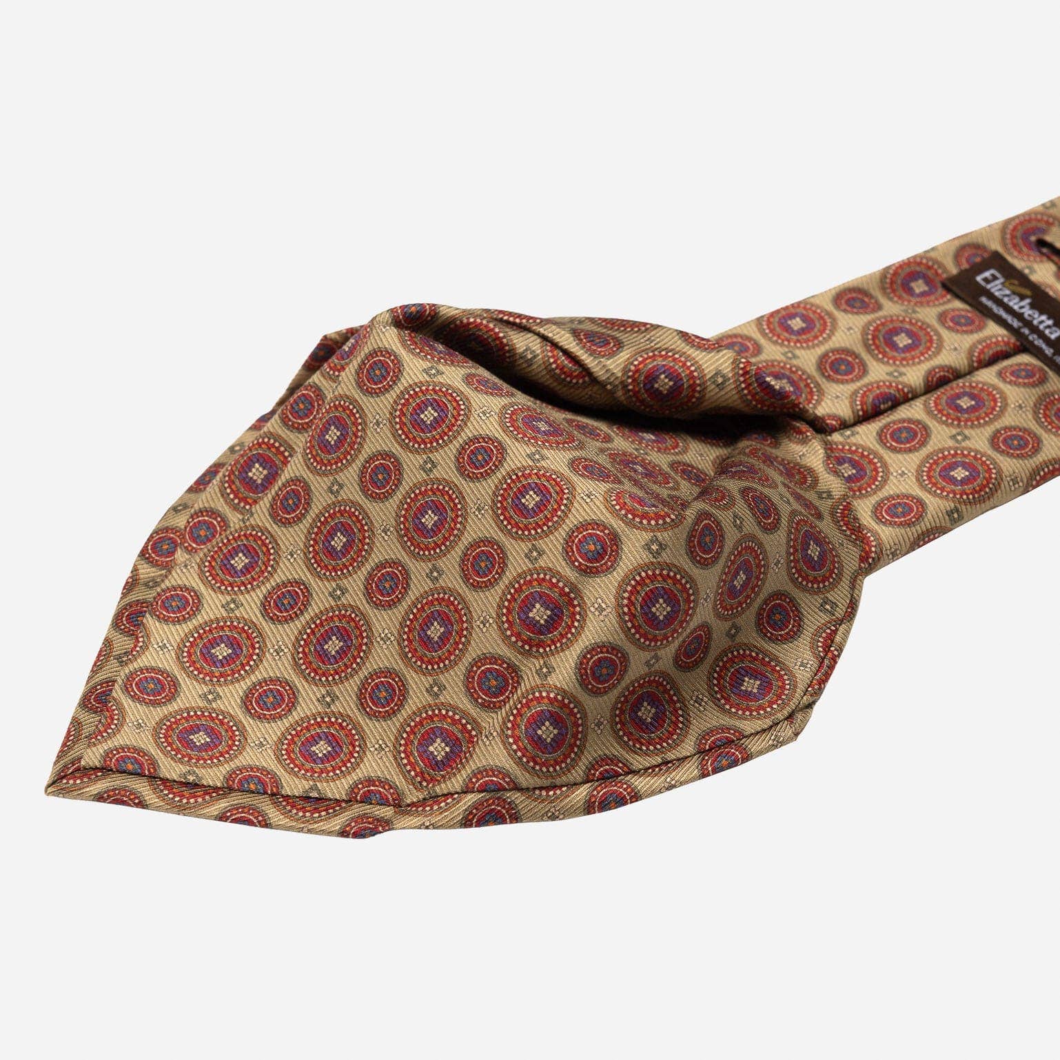 Elizabetta Made in Italy USA – wholesale Necktie – Men’s – Farnese- Printed Madder Silk Tie - Sage Green3