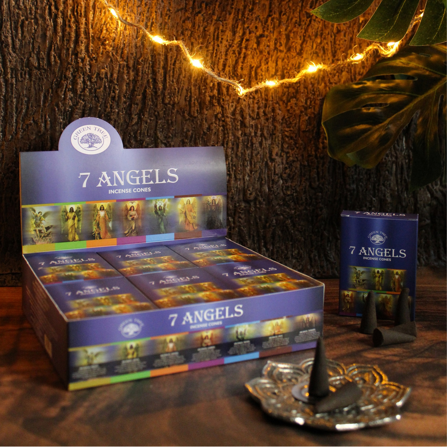 Green Tree – wholesale Rökelse – Grönt träd 7 änglar kottar (12x10 bitar)3