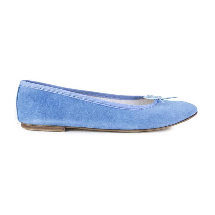 NICOLE Blue Suede Ballerina for wholesale by Spelta Milano