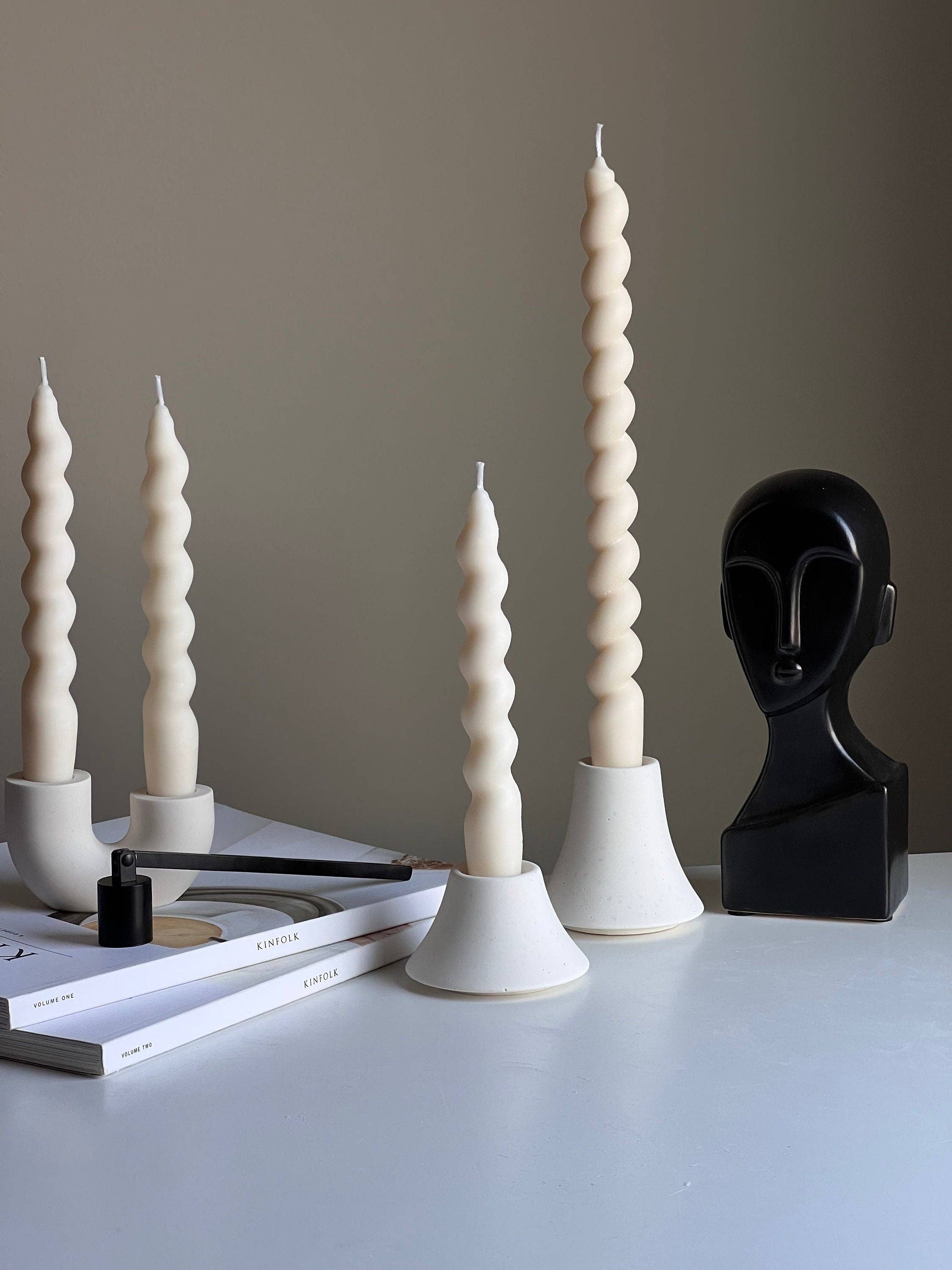 Estelle Studio - Wholesale Candle Holder - Round Jesmonite Candlestick Holder: Minimalist Table Decor1