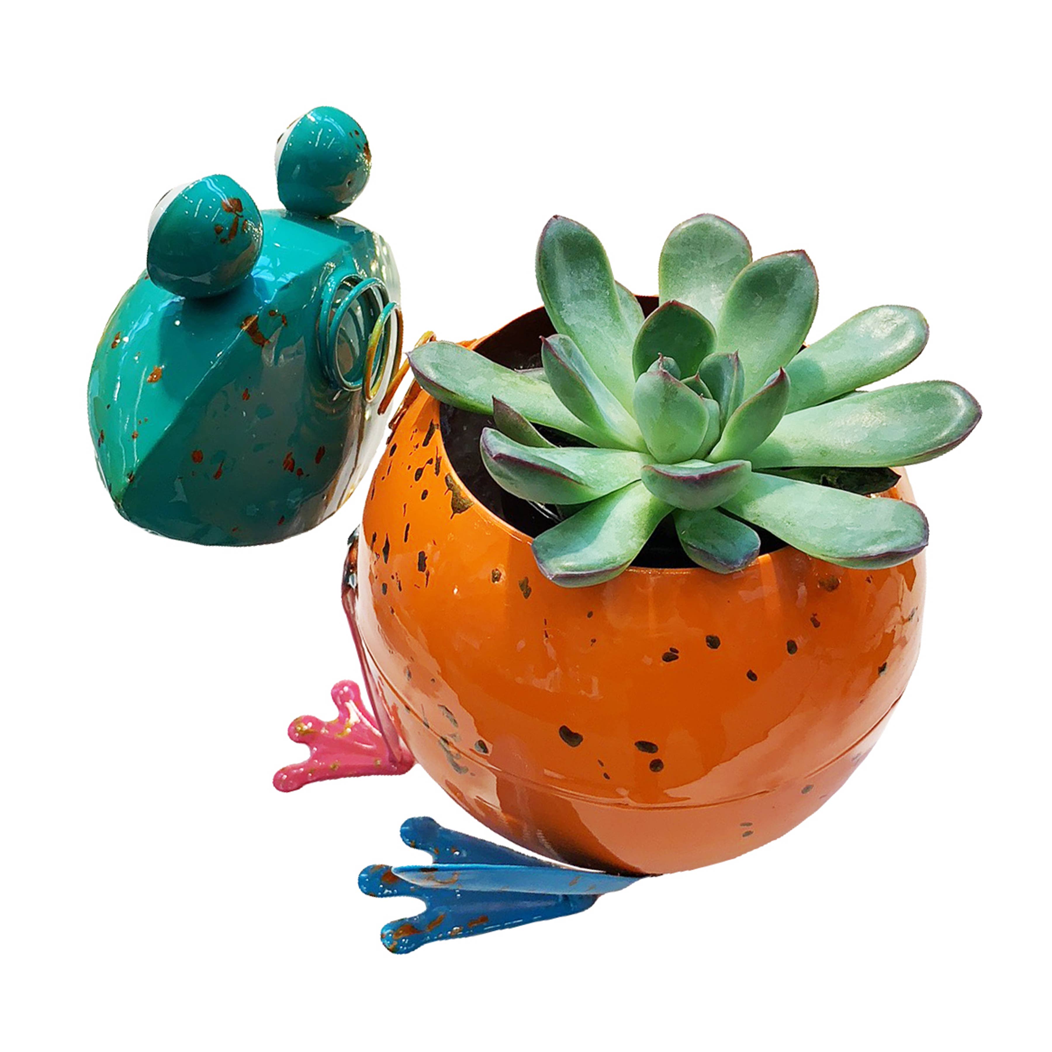 Continental Art Center - Wholesale Plant Pot - Painted and Enameled Mini Frog Planter2