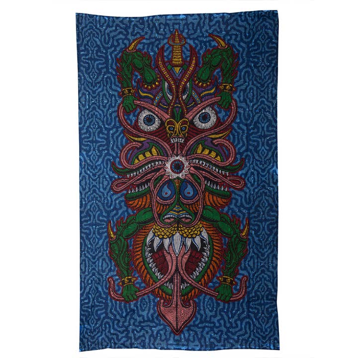 Tapeçaria Psicadélica de Guerreiro Dragão 3D por atacado de Official Store