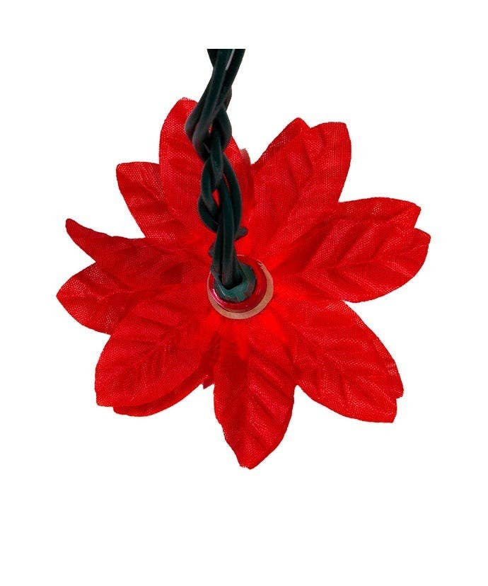 Kurt S. Adler, Inc. - Wholesale String Lights - 20/L RED POINSETTIA LIGHT SET4
