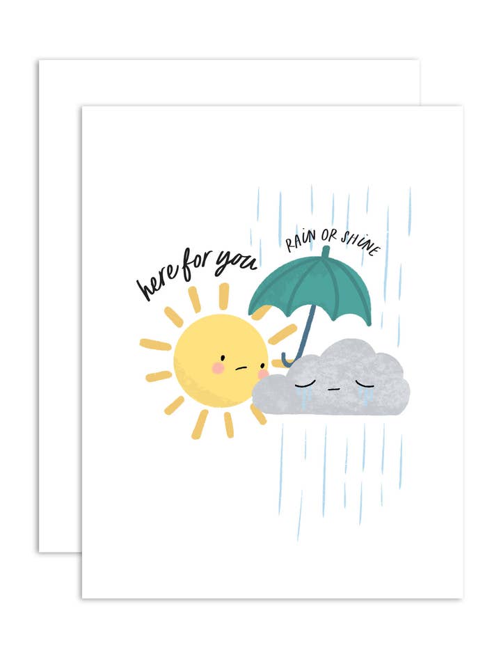 Pluie ou Soleil - Carte de Vœux de Sympathie/Pensées pour Vous pour la vente par peach & paperie