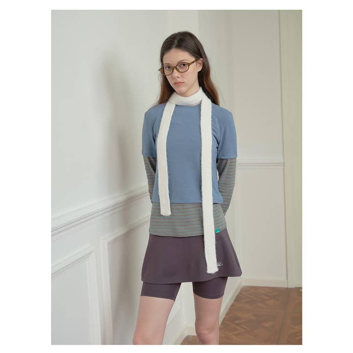 Sweetkama – Cachecol - Mulher por atacado – Lenços de lã skinny de cor sólida para senhora YW0133