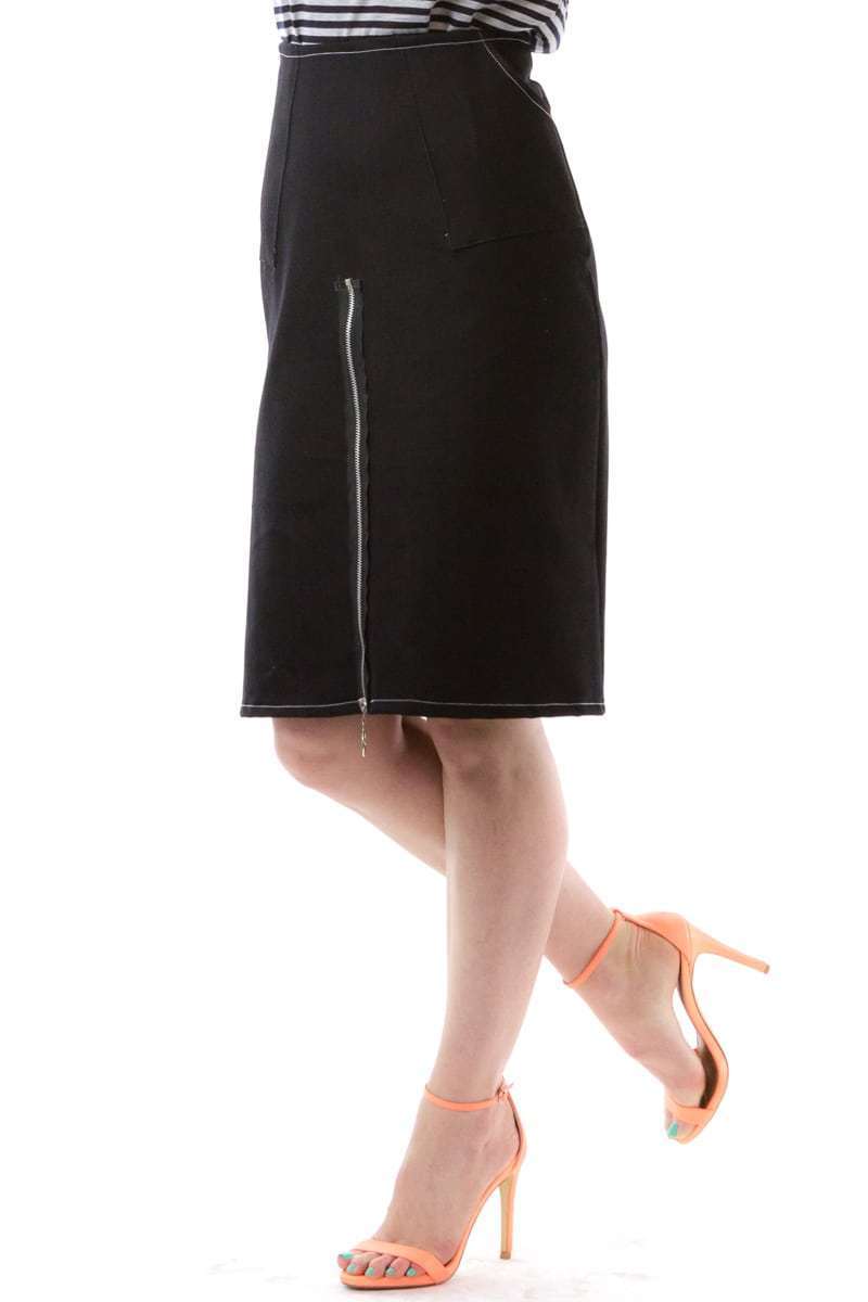 Matrushka - Wholesale Skirt - Women's - Zip Denim Skirt0